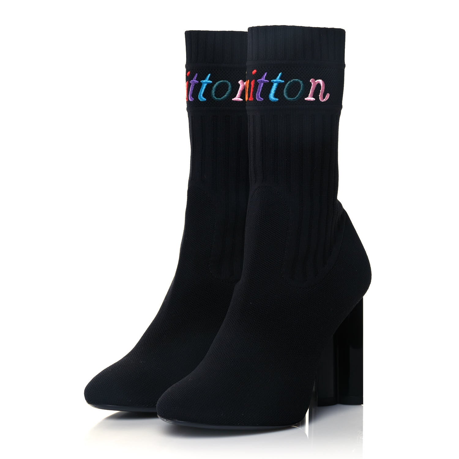 Louis Vuitton Stretch Fabric New Wave Silhouette Ankle Boots 37 Black 3 of 9