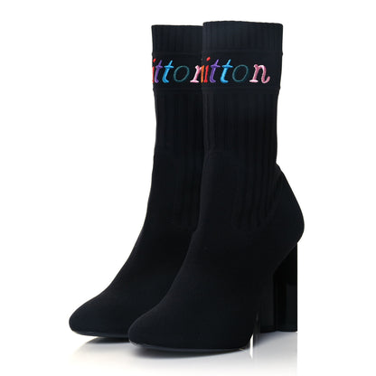 Louis Vuitton Stretch Fabric New Wave Silhouette Ankle Boots 37 Black 3 of 9