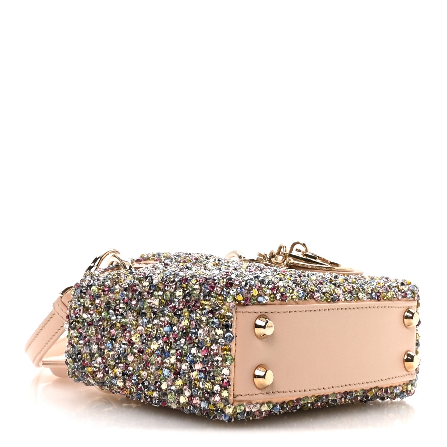 Christian Dior Satin Crystal Beaded Embroidered Micro Lady Dior Multicolor 4 of 11