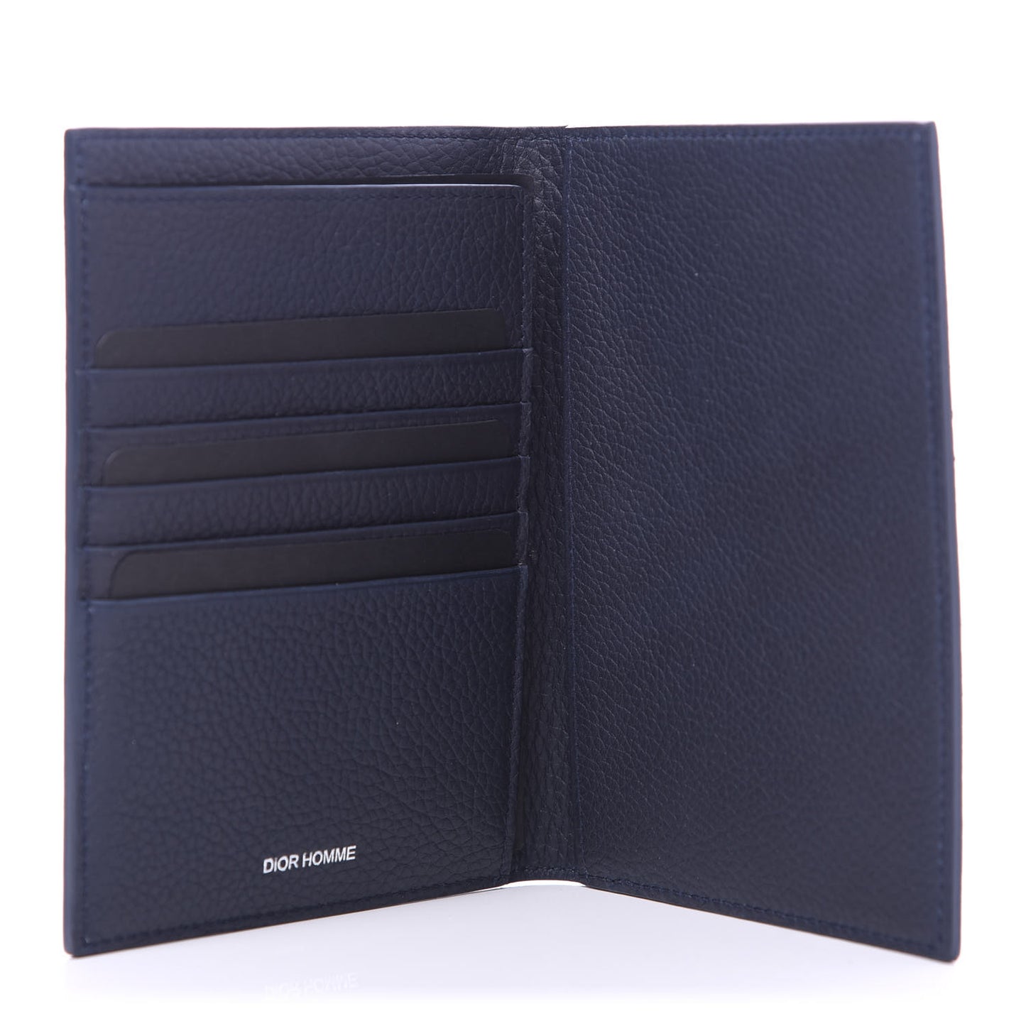 HOMME Grained Calfskin Passport Holder Navy Blue