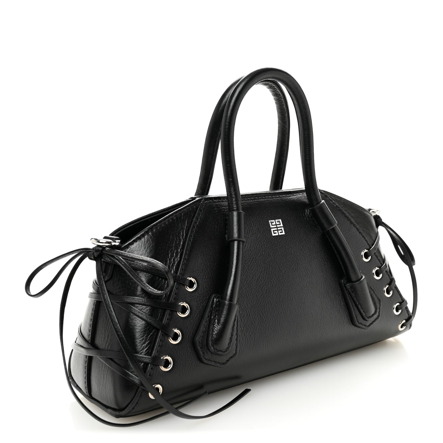 Calfskin Lace Mini Antigona Stretch Black