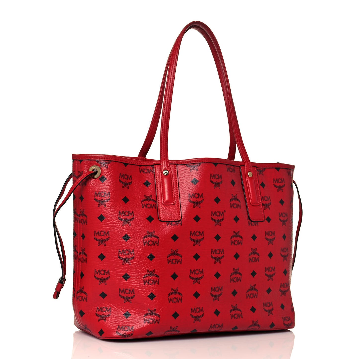 Visetos Medium Liz Reversible Shopper Tote Ruby Red