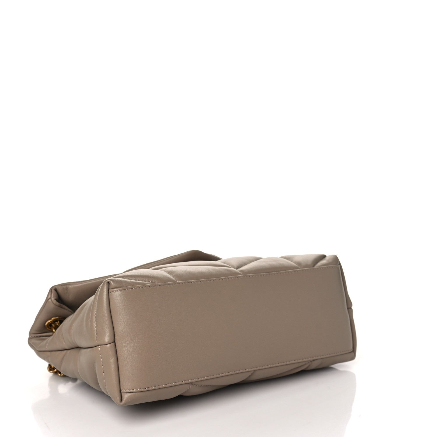 Saint Laurent Lambskin Quilted Small Loulou Puffer Monogram Chain Satchel Dark Beige 3 of 7