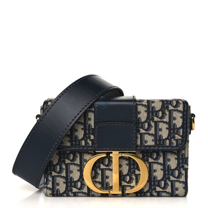 Christian Dior Oblique 30 Montaigne Box Bag Blue 1 of 10