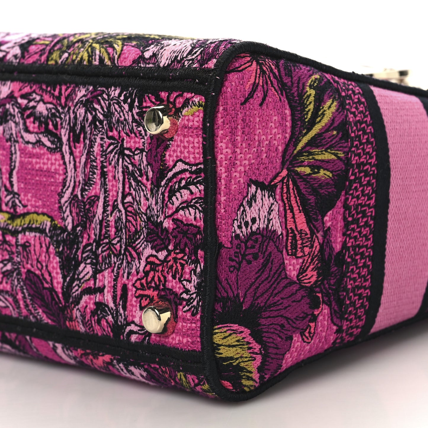 Toile de Jouy Voyage Embroidered Medium Lady D-Lite Fuchsia Multicolor