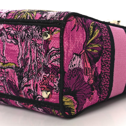 Christian Dior Toile de Jouy Voyage Embroidered Medium Lady D-Lite Fuchsia Multicolor 9 of 10