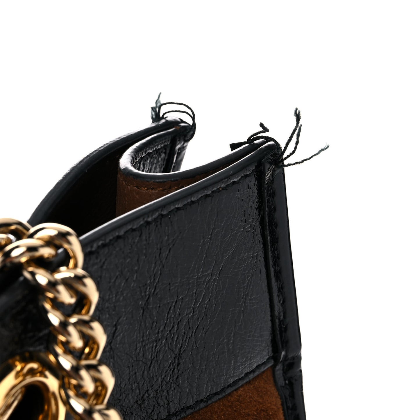 Suede Patent Large Rajah Chain Tote Nocciola Black