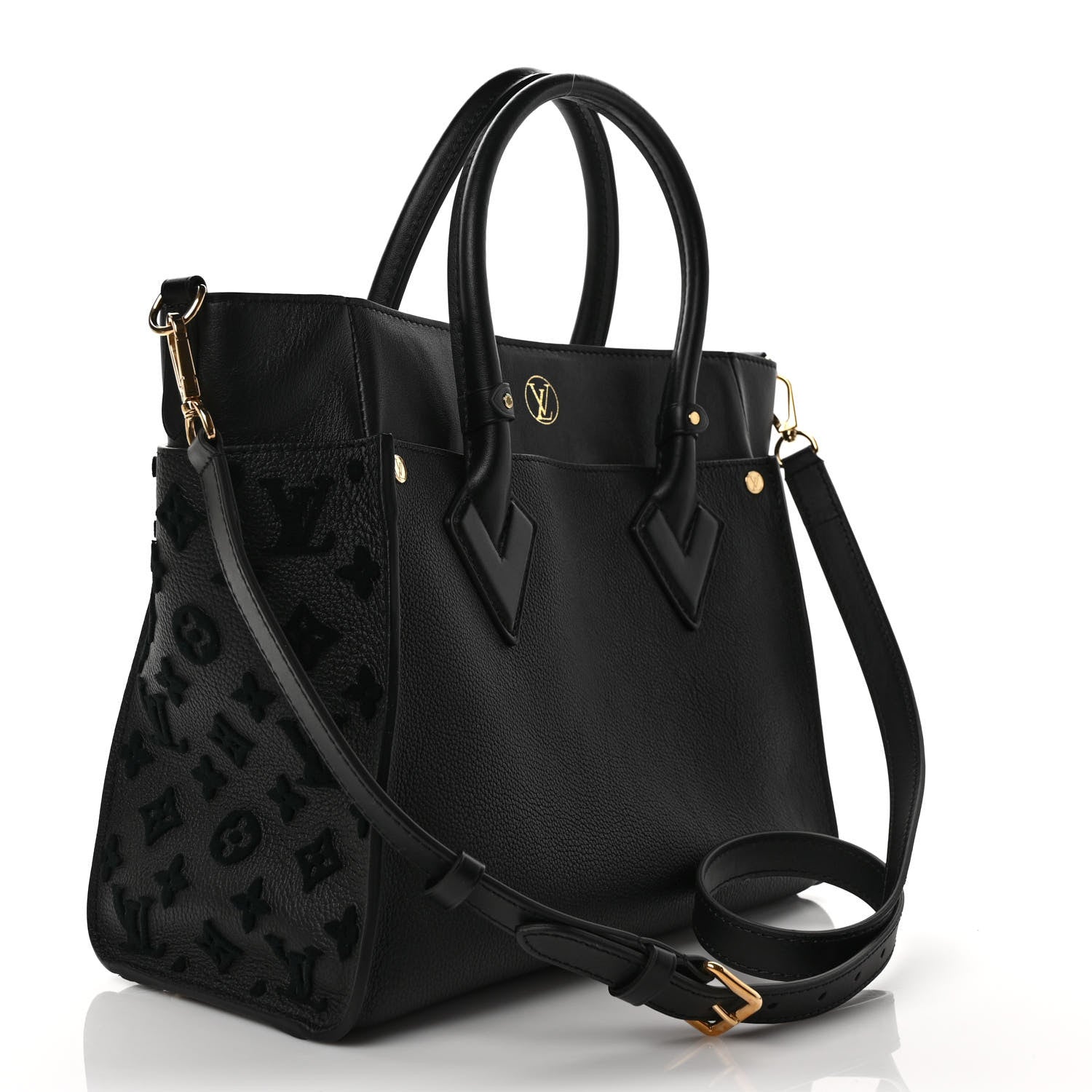 Louis Vuitton Calfskin Monogram Tufting On My Side Black 3 of 10