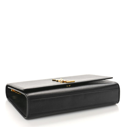 Saint Laurent Grain De Poudre Medium Classic Monogram Kate Satchel Black 4 of 8