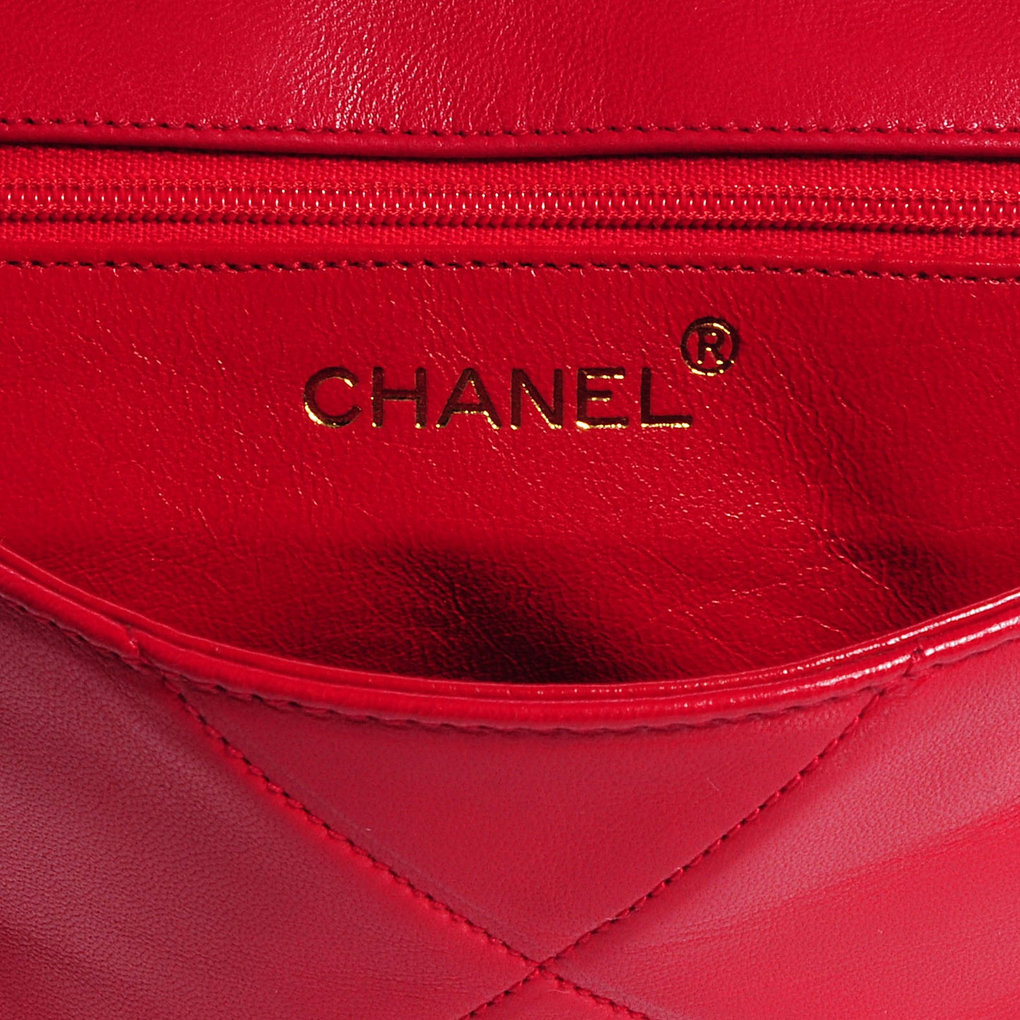 Lambskin Shoulder Flap Bag Red