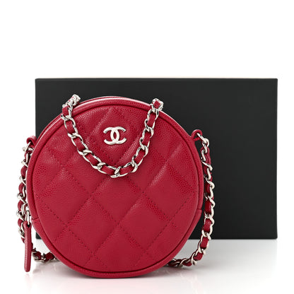 Chanel Caviar Quilted Round Clutch With Chain Pink 11 of 11