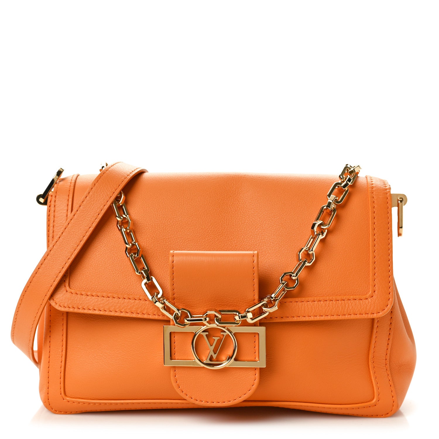 Louis Vuitton Smooth Calfskin Dauphine MM Orange 1 of 10