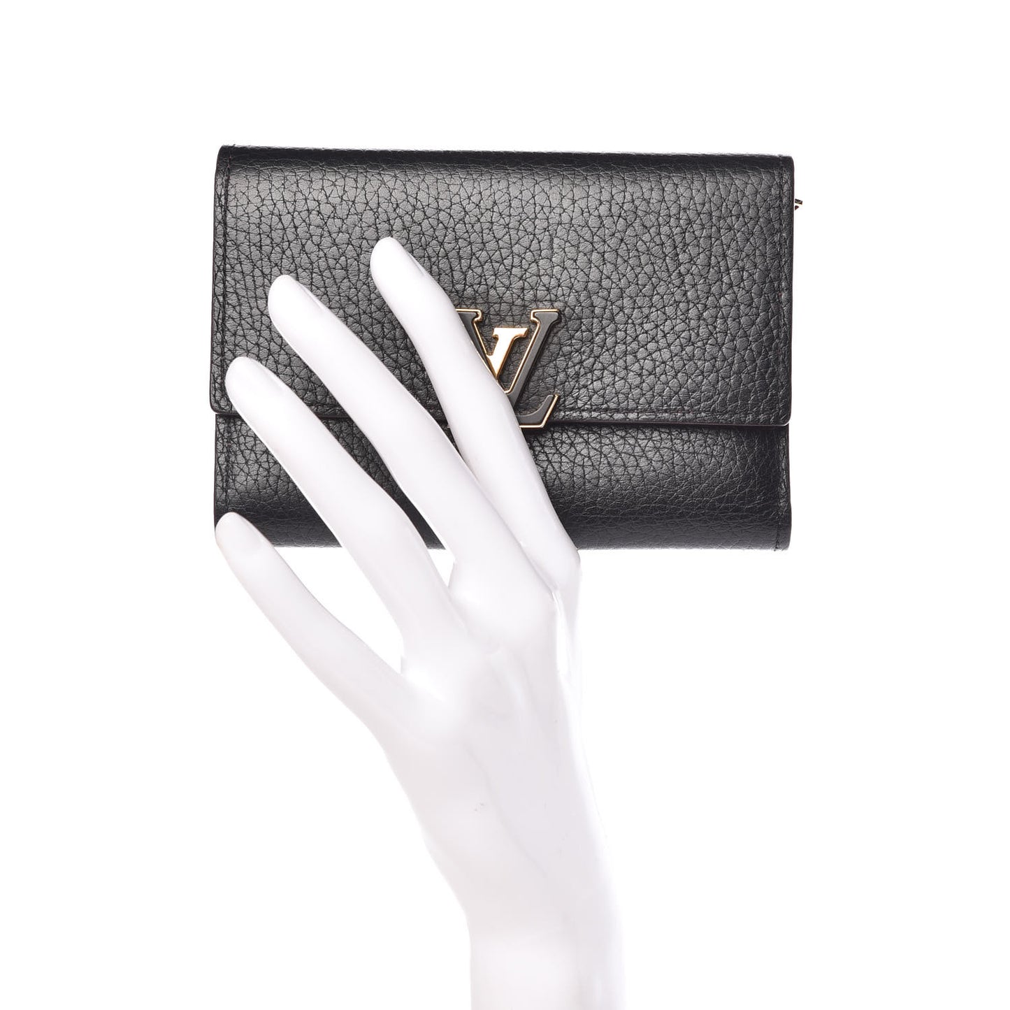 Taurillon Capucines Compact Wallet Black
