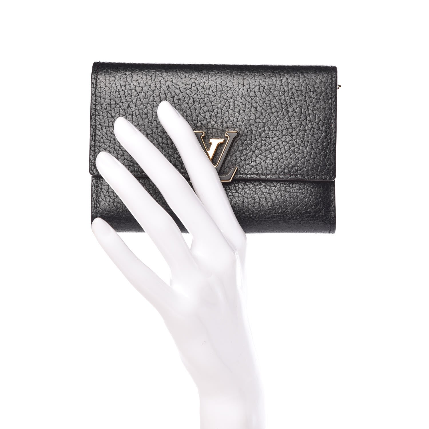 Louis Vuitton Taurillon Capucines Compact Wallet Black 3 of 16