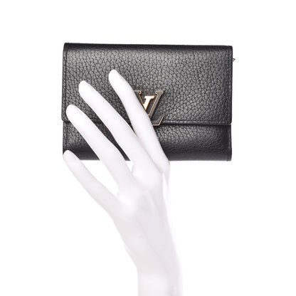 Louis Vuitton Taurillon Capucines Compact Wallet Black 3 of 16