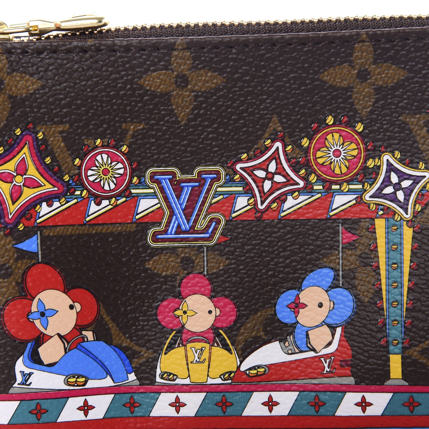 Louis Vuitton Monogram 2020 Christmas Animation Bumper Cars Mini Pochette Accessories Coquelicot 7 of 8