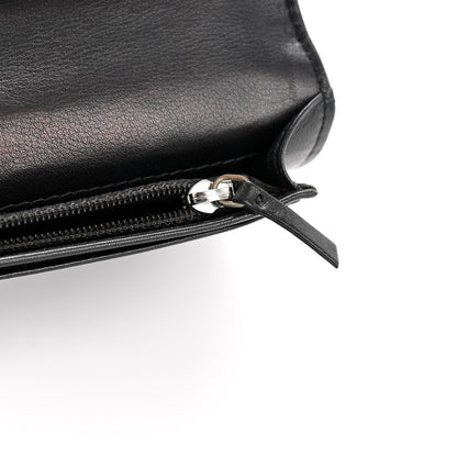 Chanel Patent Camellia Embossed Yen Wallet Black 11 of 13