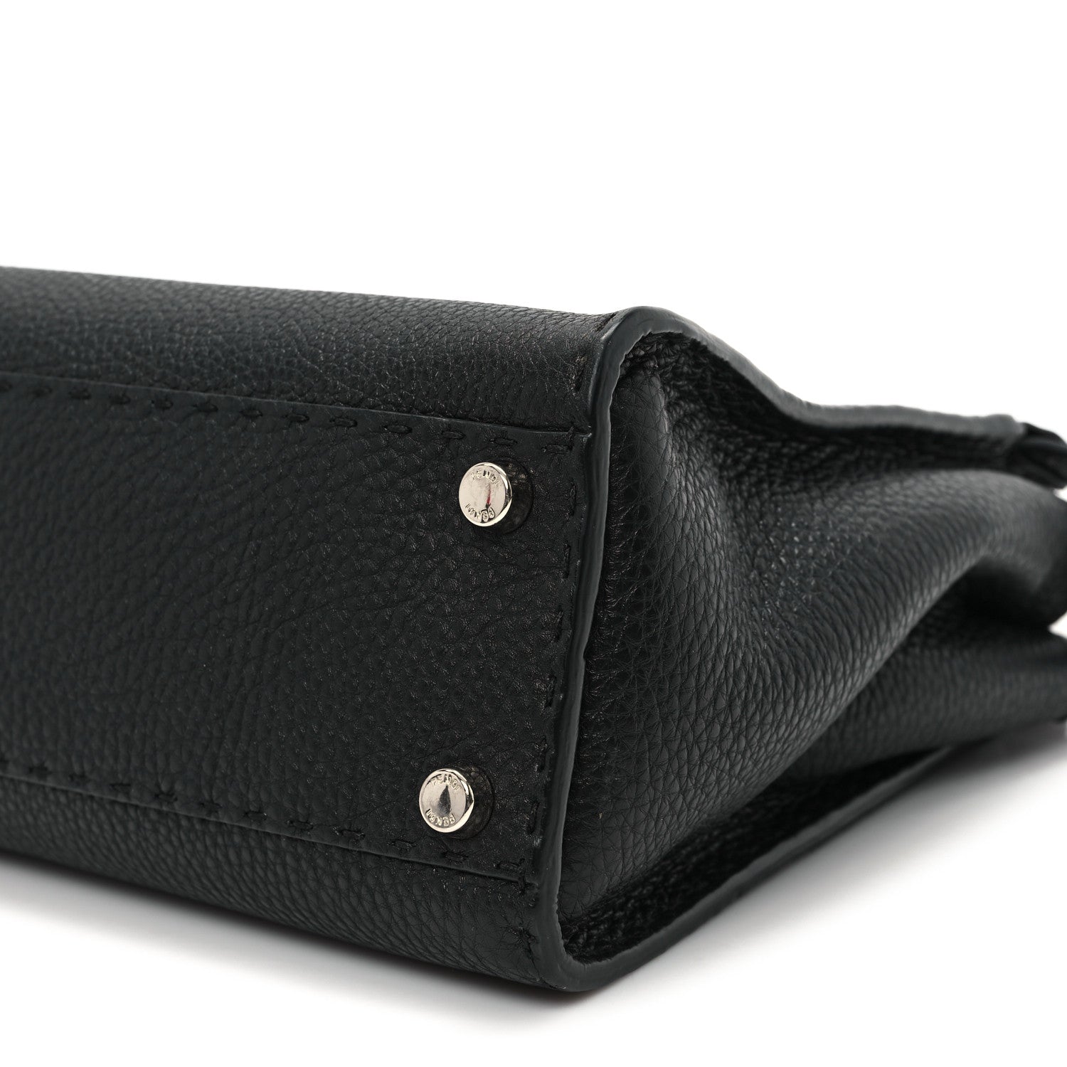 Fendi Cuoio Romano Selleria Bi-Color Medium Peekaboo Iconic Satchel Black Mou 11 of 11