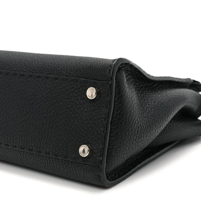 Fendi Cuoio Romano Selleria Bi-Color Medium Peekaboo Iconic Satchel Black Mou 11 of 11