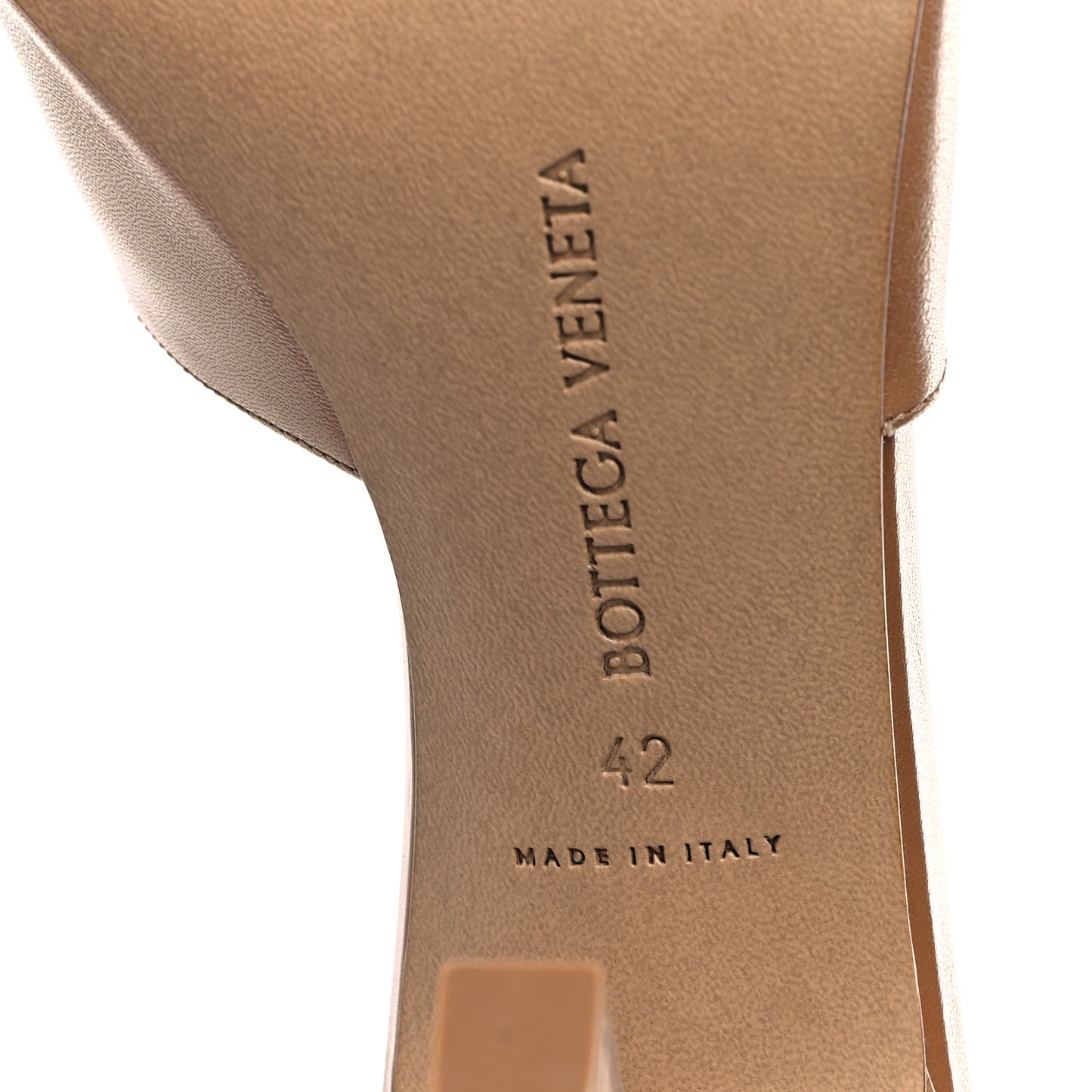 Lambskin Stretch Mule Sandals 42 Nude