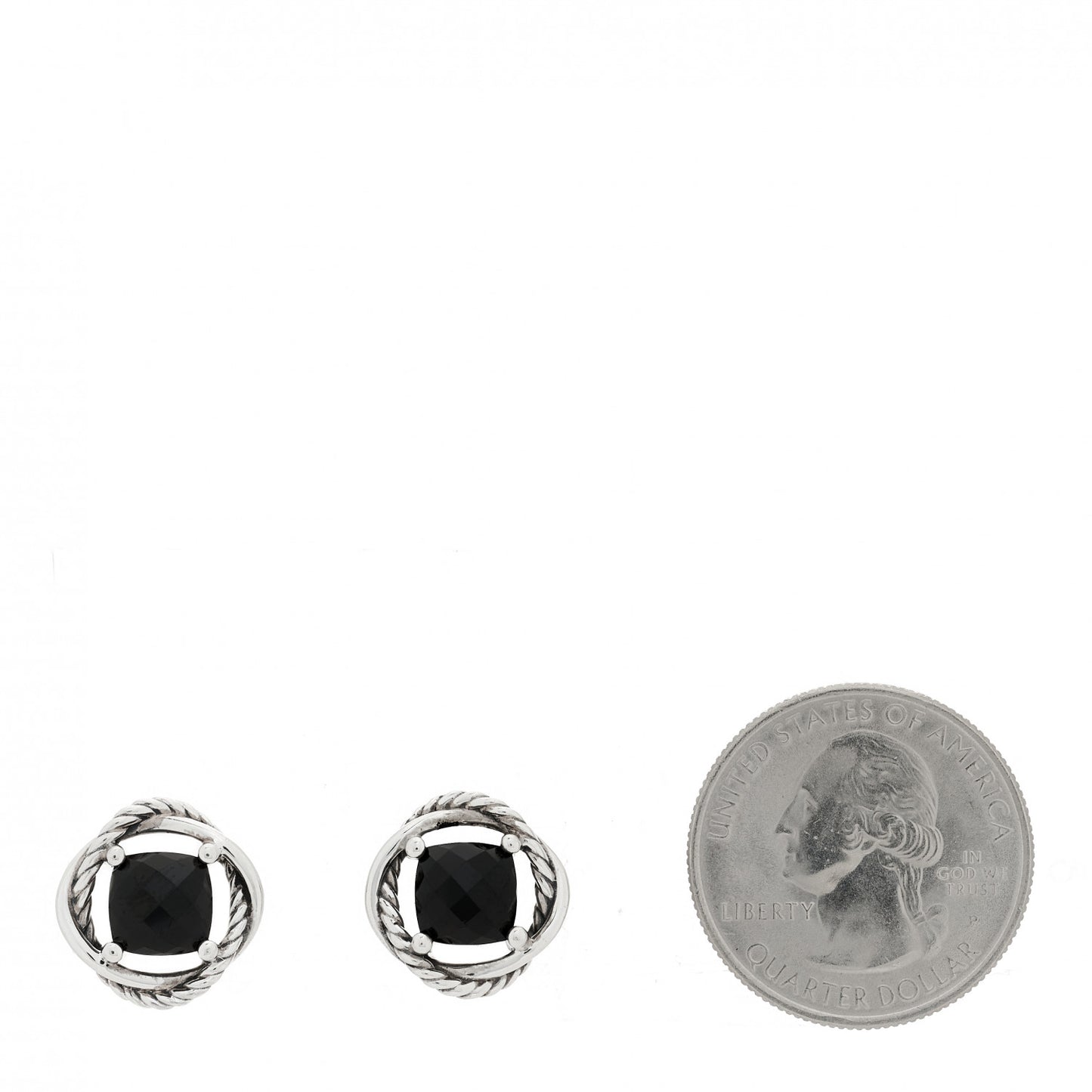 Sterling Silver Black Onyx 7mm Infinity Earrings