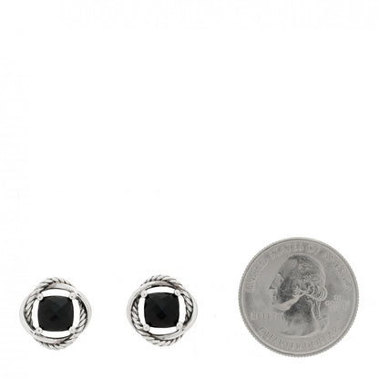 David Yurman Sterling Silver Black Onyx 7mm Infinity Earrings 2 of 4