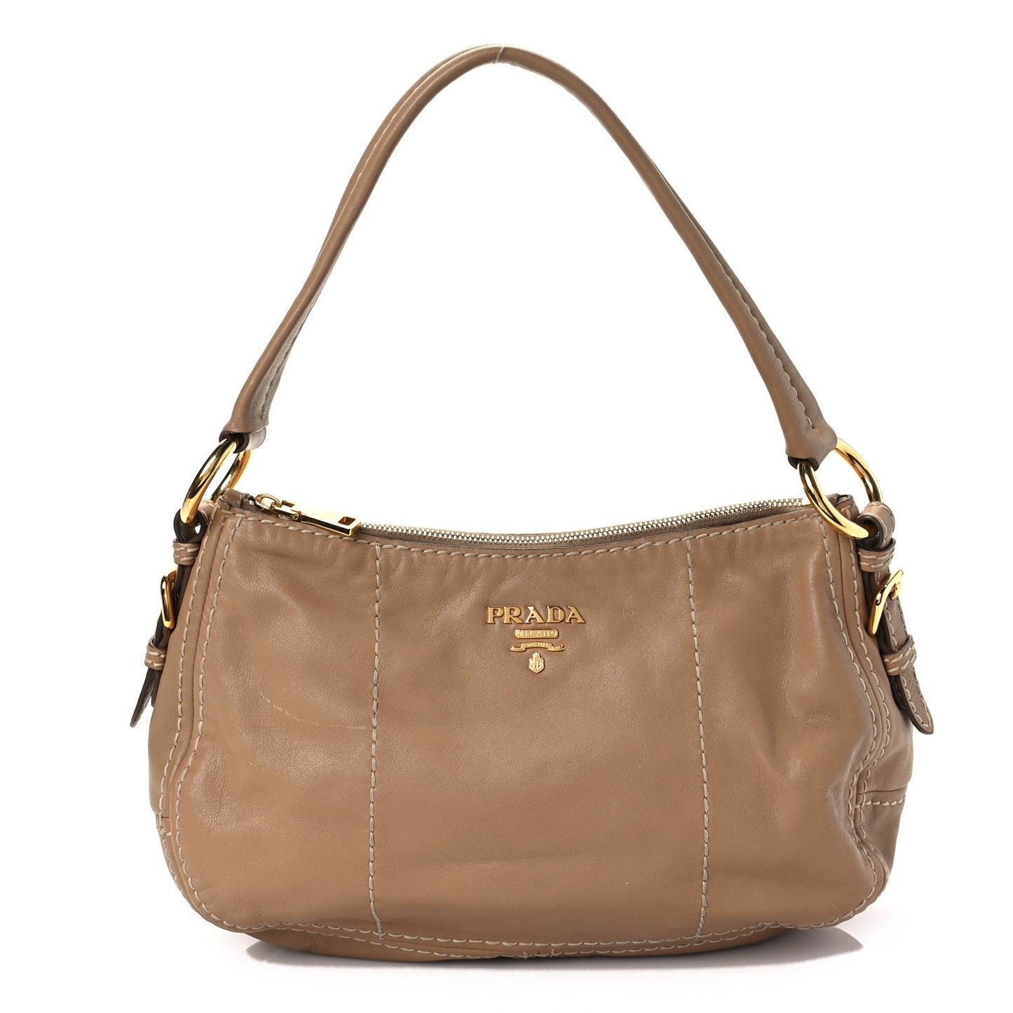 City Calf Hand Stitched Bag Caramel
