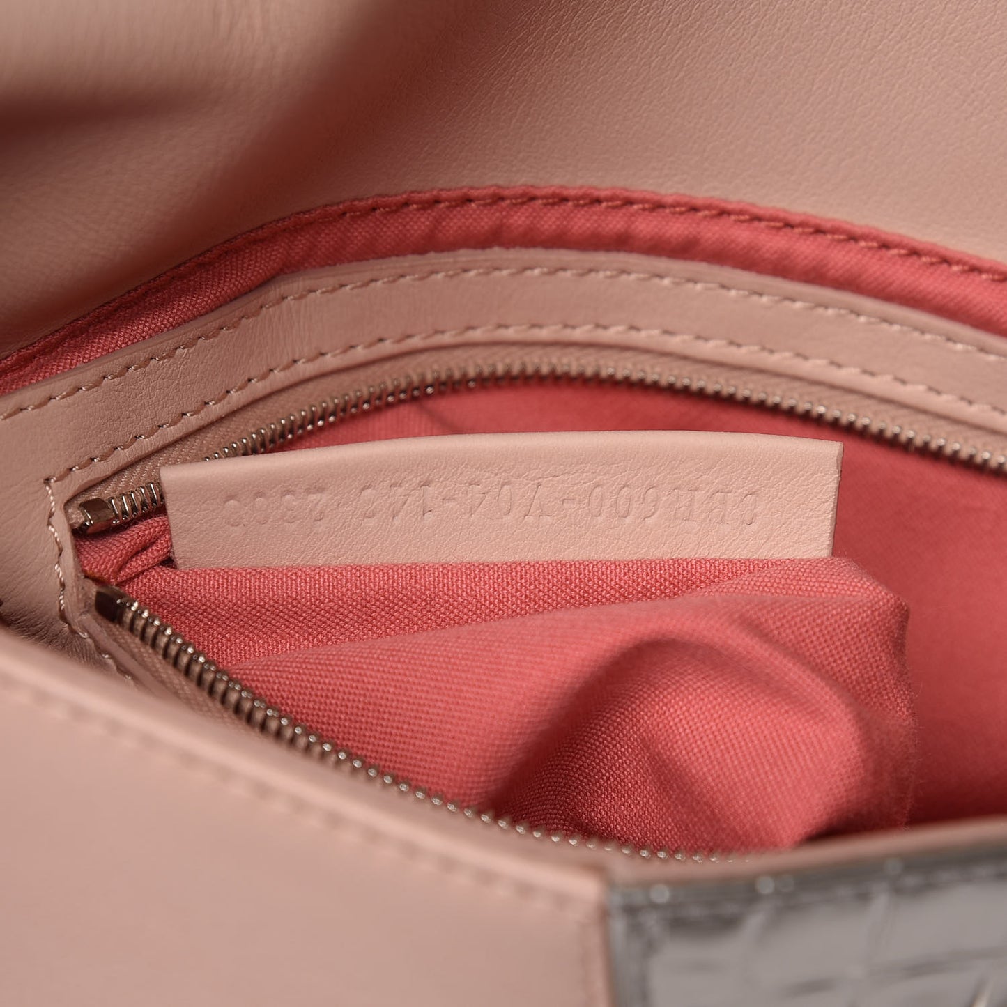 Calfskin Fox Mink Fur Monster Crocodile Embossed Baguette Rosa Plaster Multicolor