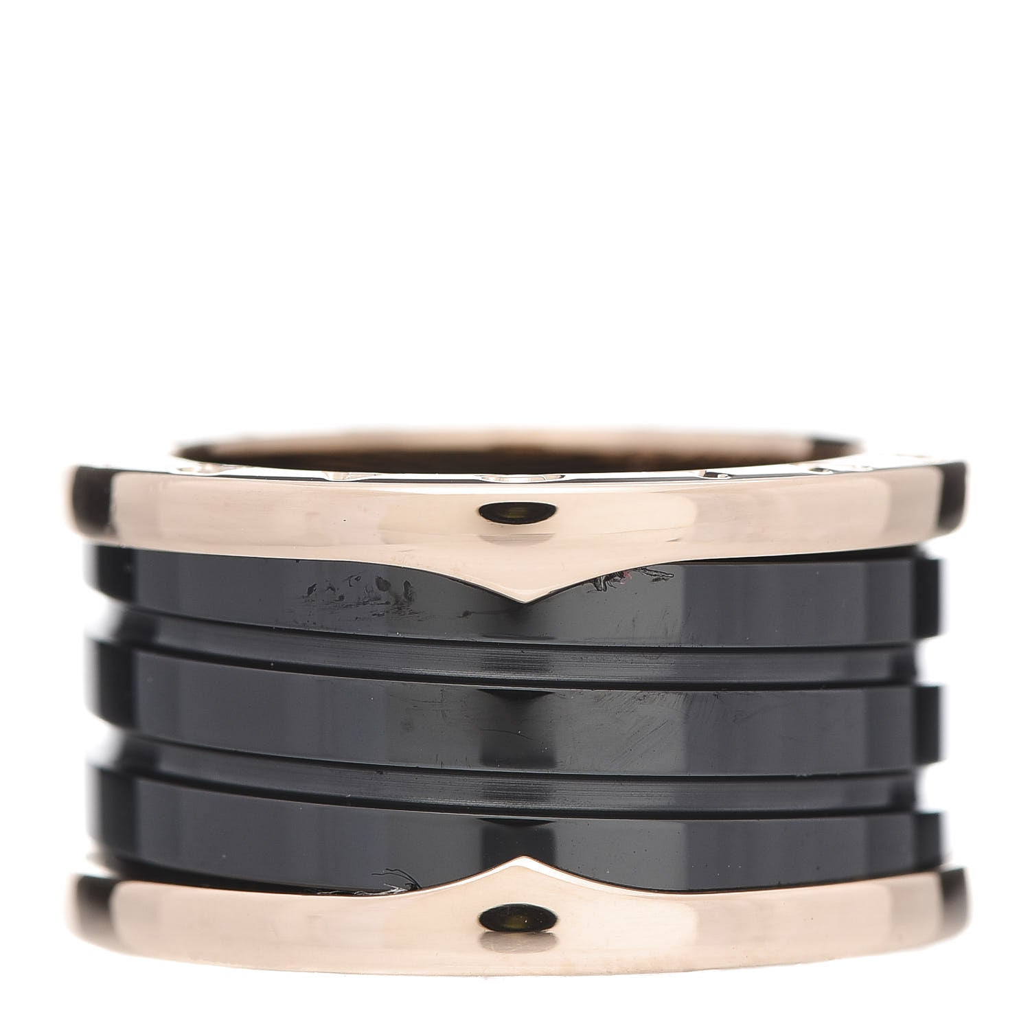 Bulgari 18K Rose Gold Black Ceramic B.Zero1 Four-Band Ring 55 7.25 4 of 6