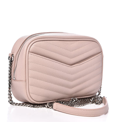 Saint Laurent Grain De Poudre Matelasse Monogram Mini Lou Camera Bag Marble Pink 2 of 9