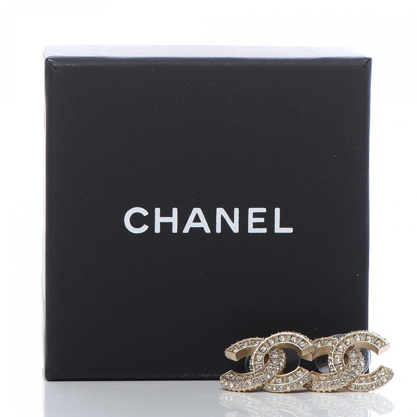 Crystal Timeless CC Earrings Light Gold
