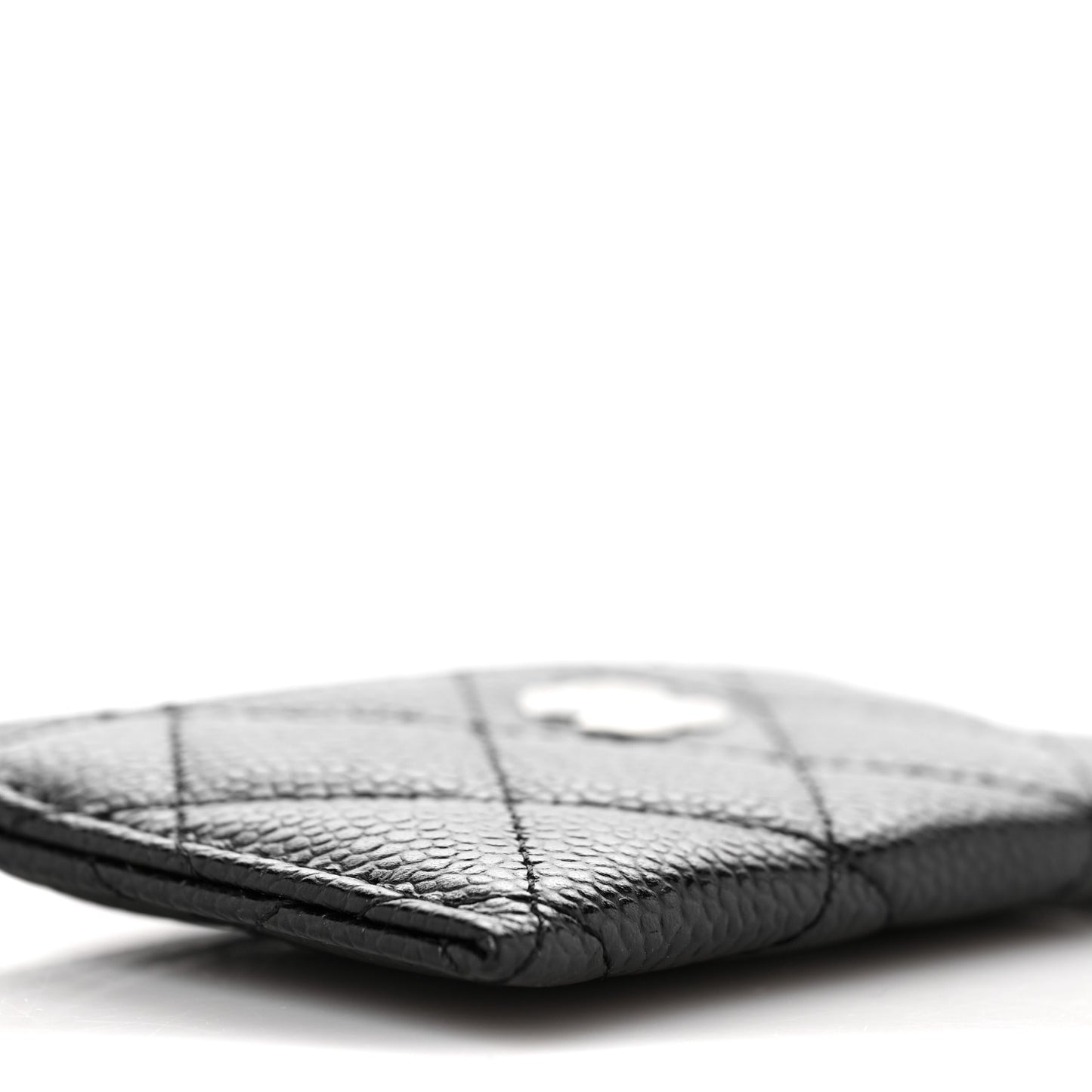 Caviar Quilted Card Holder Black