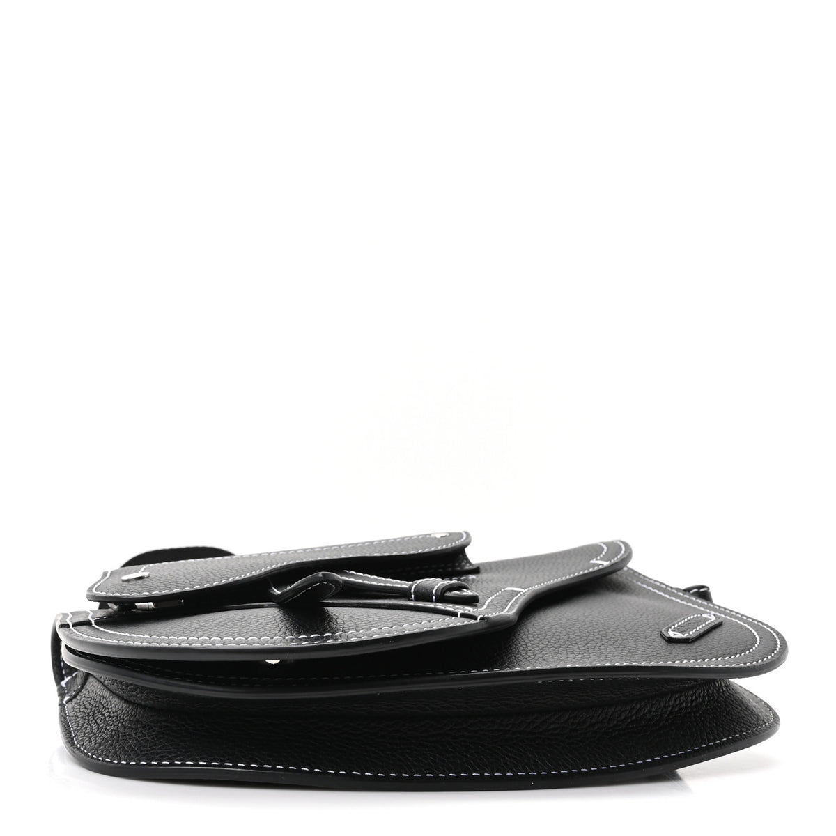 X KAWS Grained Calfskin Saddle Pouch Black