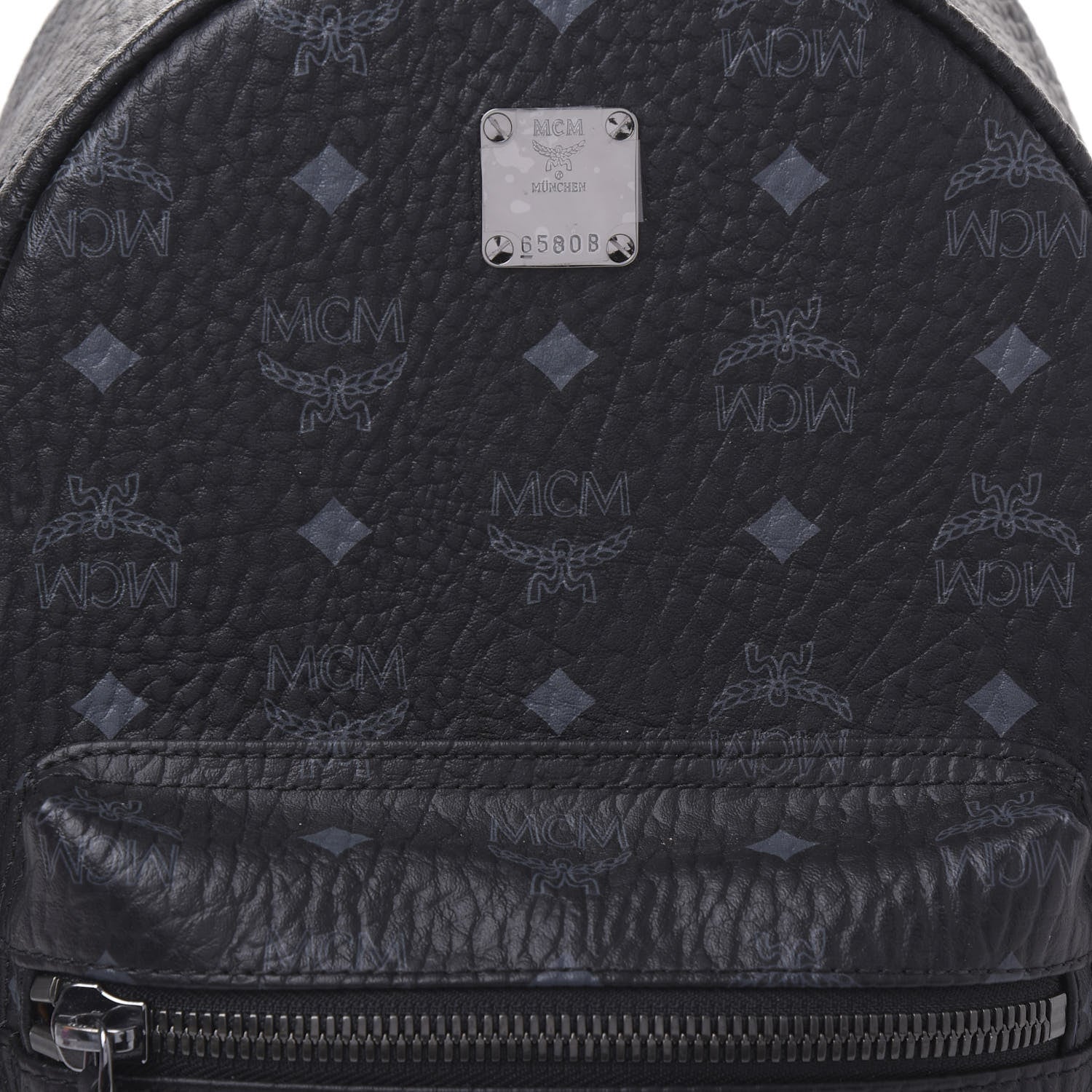 MCM Visetos Small Side Stud Stark Backpack Black 9 of 12