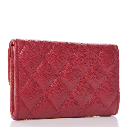Chanel Caviar Quilted Flap Card Holder Dark Red 3 of 9
