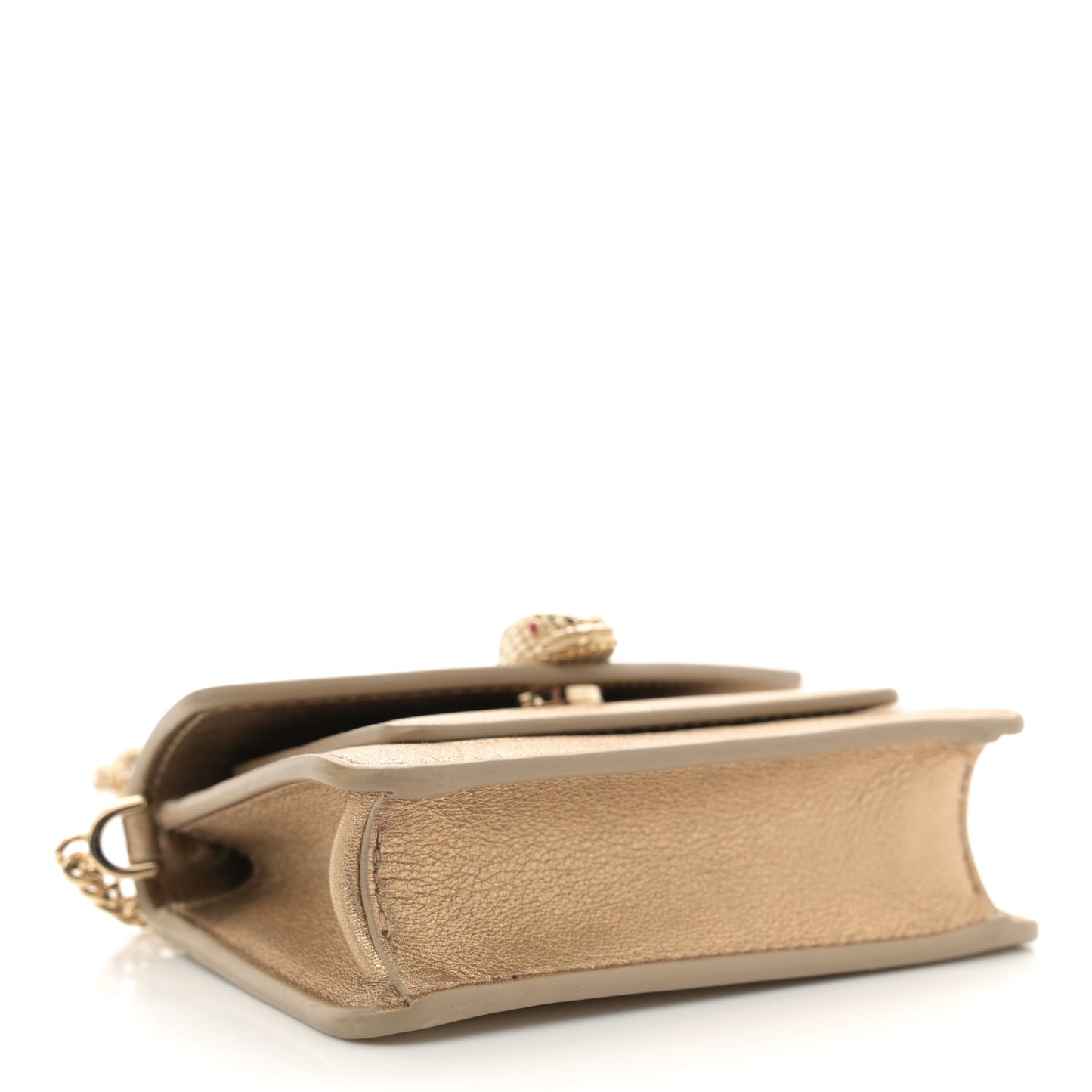Metallic Calfskin Serpenti Forever Micro Bag Gold