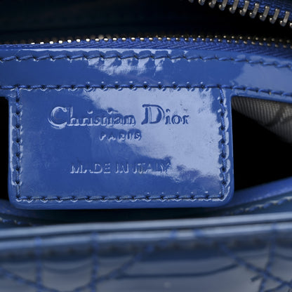Christian Dior Patent Cannage Medium Lady Dior Blue 6 of 11