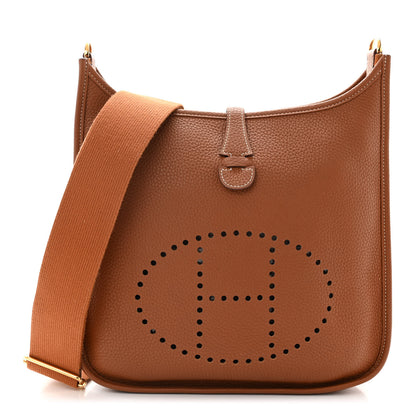 Hermes Taurillon Clemence Evelyne III PM Gold 1 of 12
