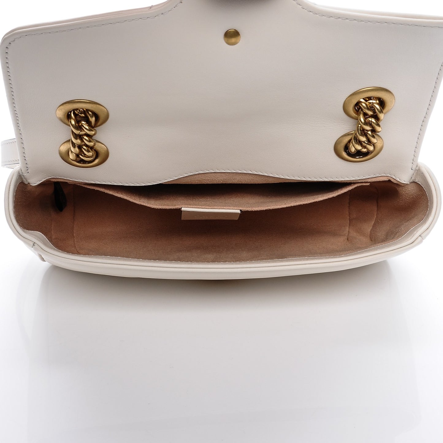 Calfskin Matelasse Mini GG Marmont Shoulder Bag White