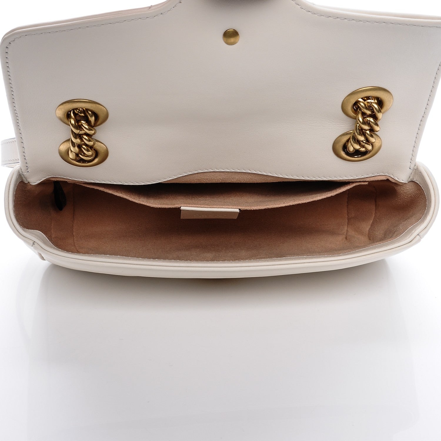 Gucci Calfskin Matelasse Mini GG Marmont Shoulder Bag White 5 of 6