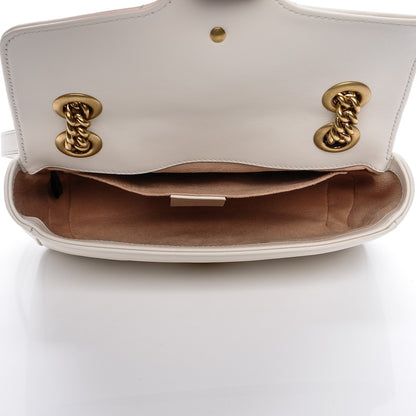 Gucci Calfskin Matelasse Mini GG Marmont Shoulder Bag White 5 of 6