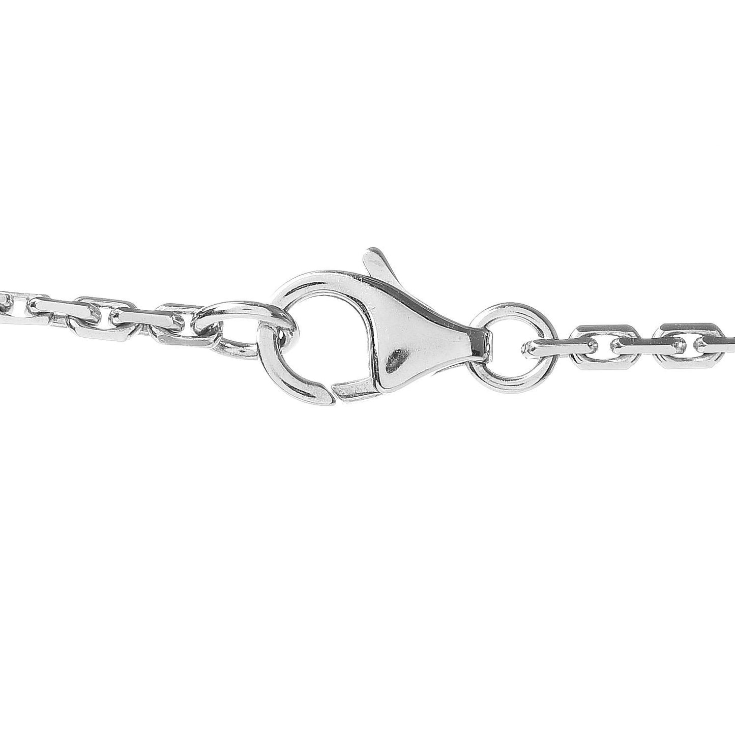18K White Gold 3 Diamonds LOVE Pendant Necklace