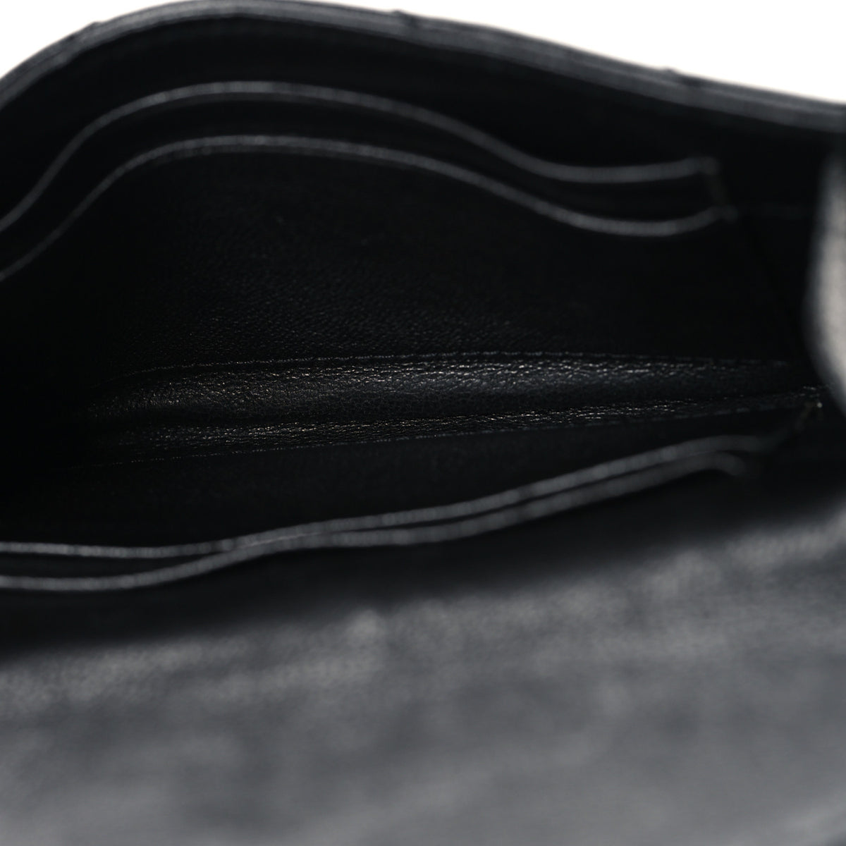 Saint Laurent Lambskin Matelasse Chevron Small Monogram Envelope Wallet Black 5 of 7