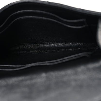 Saint Laurent Lambskin Matelasse Chevron Small Monogram Envelope Wallet Black 5 of 7