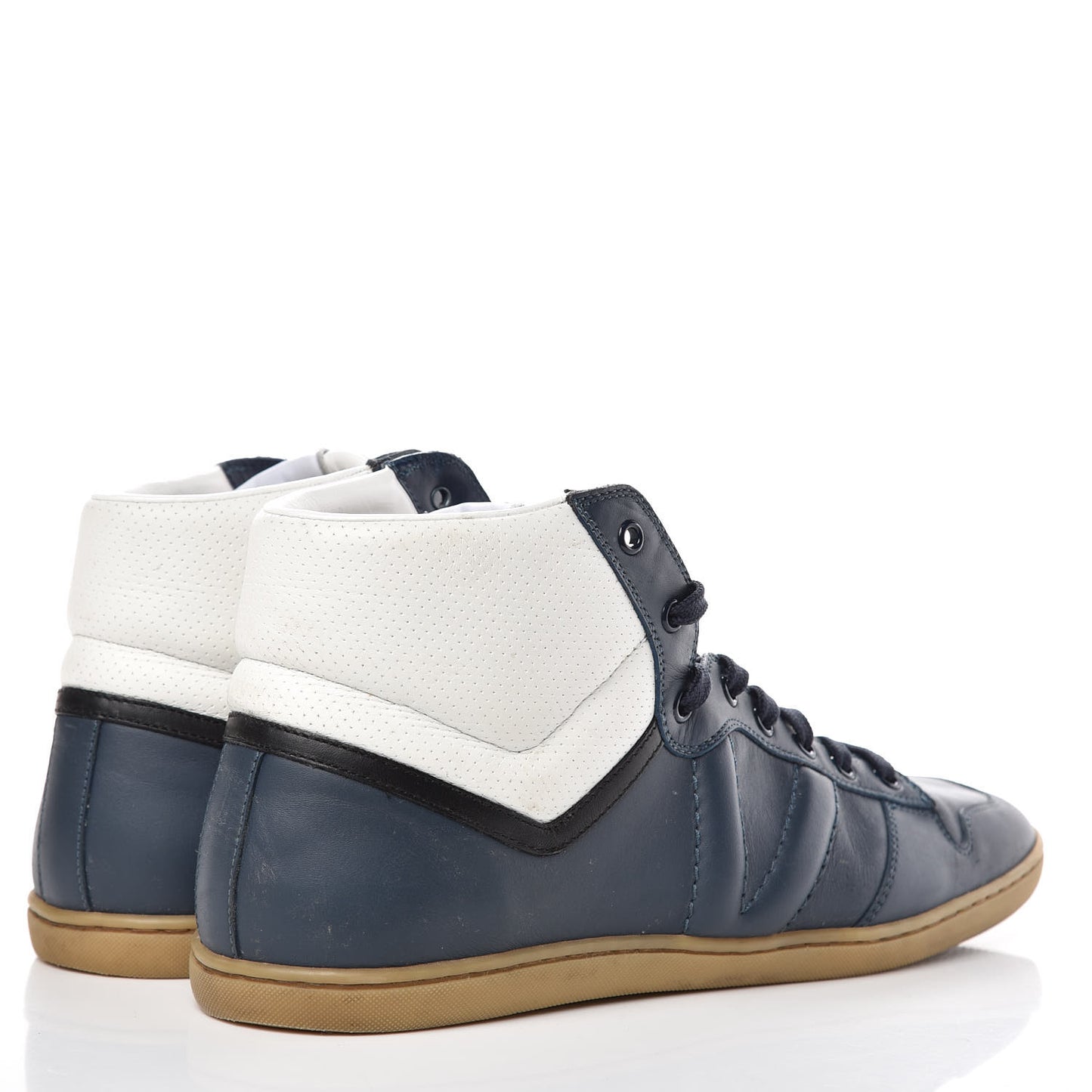 Calfskin Heroes High Top Sneakers 8 Navy