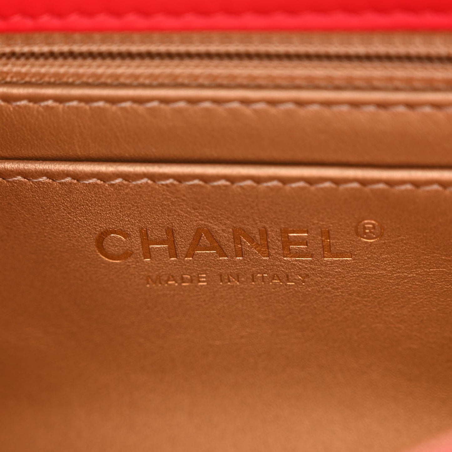 Lambskin Quilted Mini Pearl Crush Flap Red