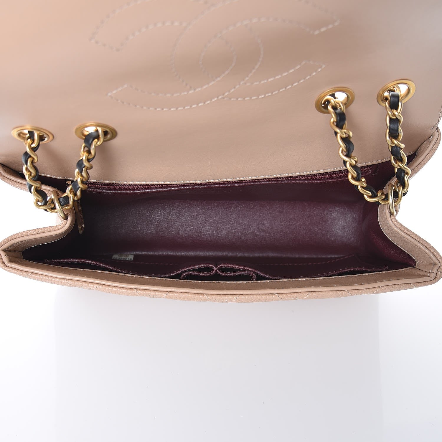 Chanel Caviar Quilted Small CC Filigree Flap Beige Black 5 of 8