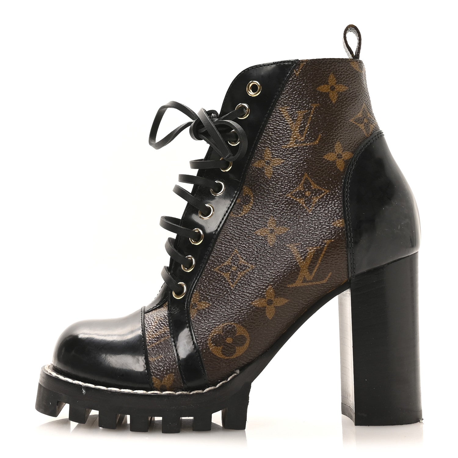 Louis Vuitton Patent Calfskin Monogram Star Trail Ankle Boots 36 Black 1 of 8