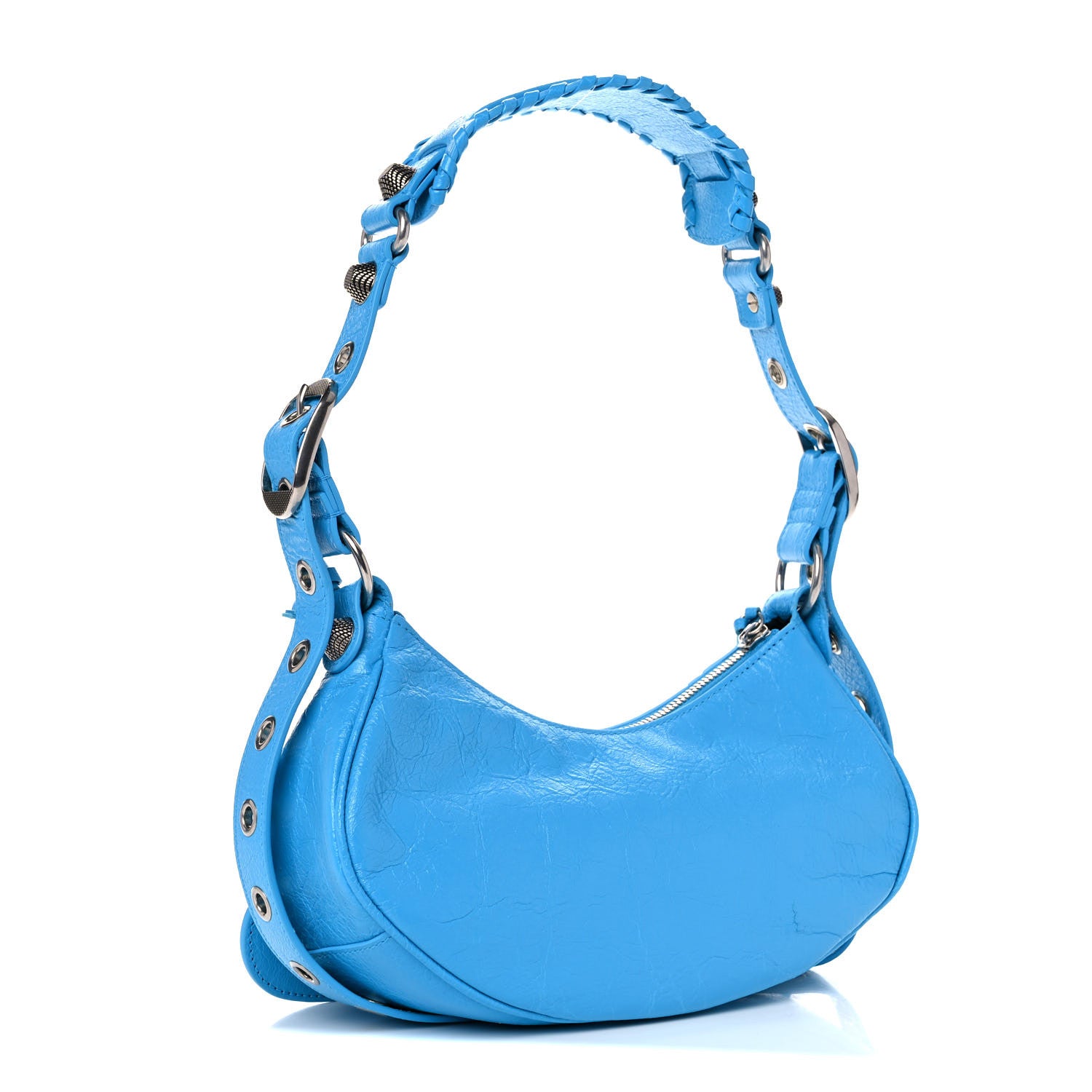 Balenciaga Agneau Arena Le Cagole Shoulder Bag XS Cyan 4 of 14