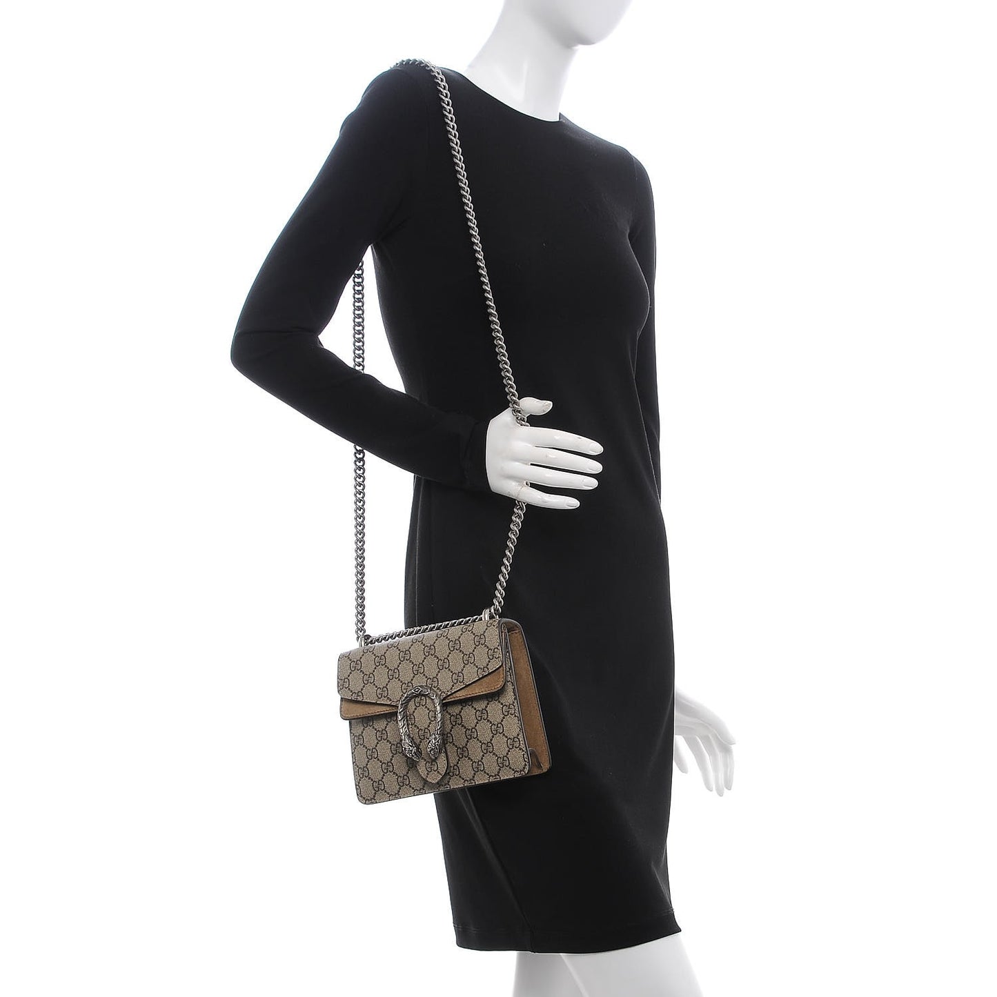 GG Supreme Monogram Mini Dionysus Shoulder Bag Taupe